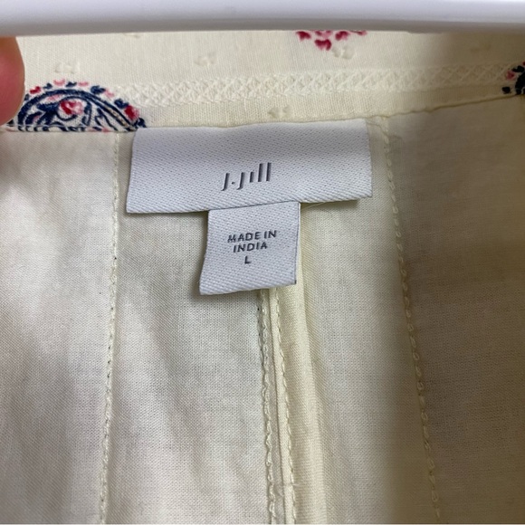 J. Jill Quilted Paisley Villa Jacket Porcelain - Picture 12 of 14